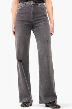 JANICE Denim^Jeans Dames Wijde Pijp Jason Destroyed Grijs 811