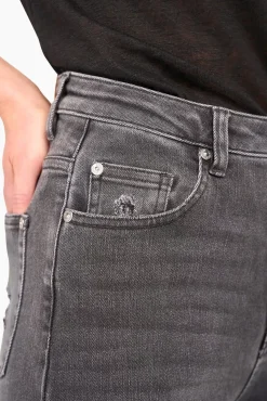 JANICE Denim^Jeans Dames Wijde Pijp Jason Destroyed Grijs 811