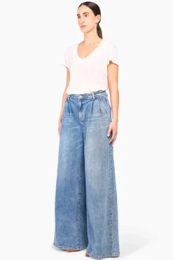 JANICE Denim^Jeans Wijde Pijp Dames Dollar Blue 405