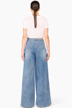 JANICE Denim^Jeans Wijde Pijp Dames Dollar Blue 405