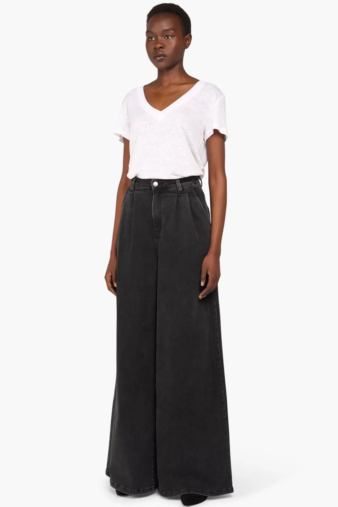 JANICE Denim^Jeans Wijde Pijp Dames Dollar Zwart 410