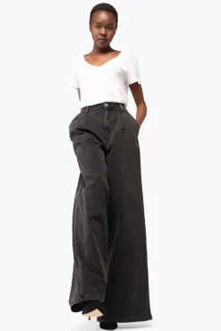 JANICE Denim^Jeans Wijde Pijp Dames Dollar Zwart 410