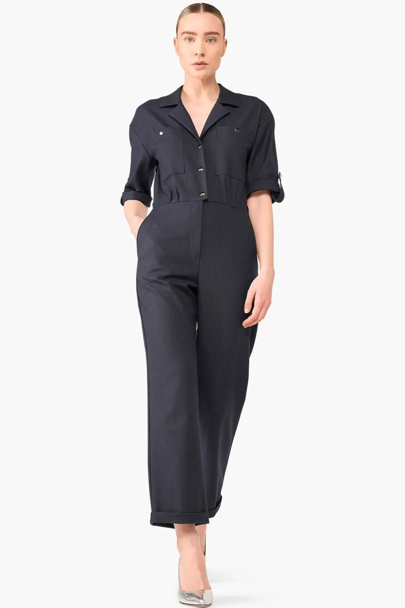 JANICE Jurken^Jumpsuit Dames Stretch London Blauw