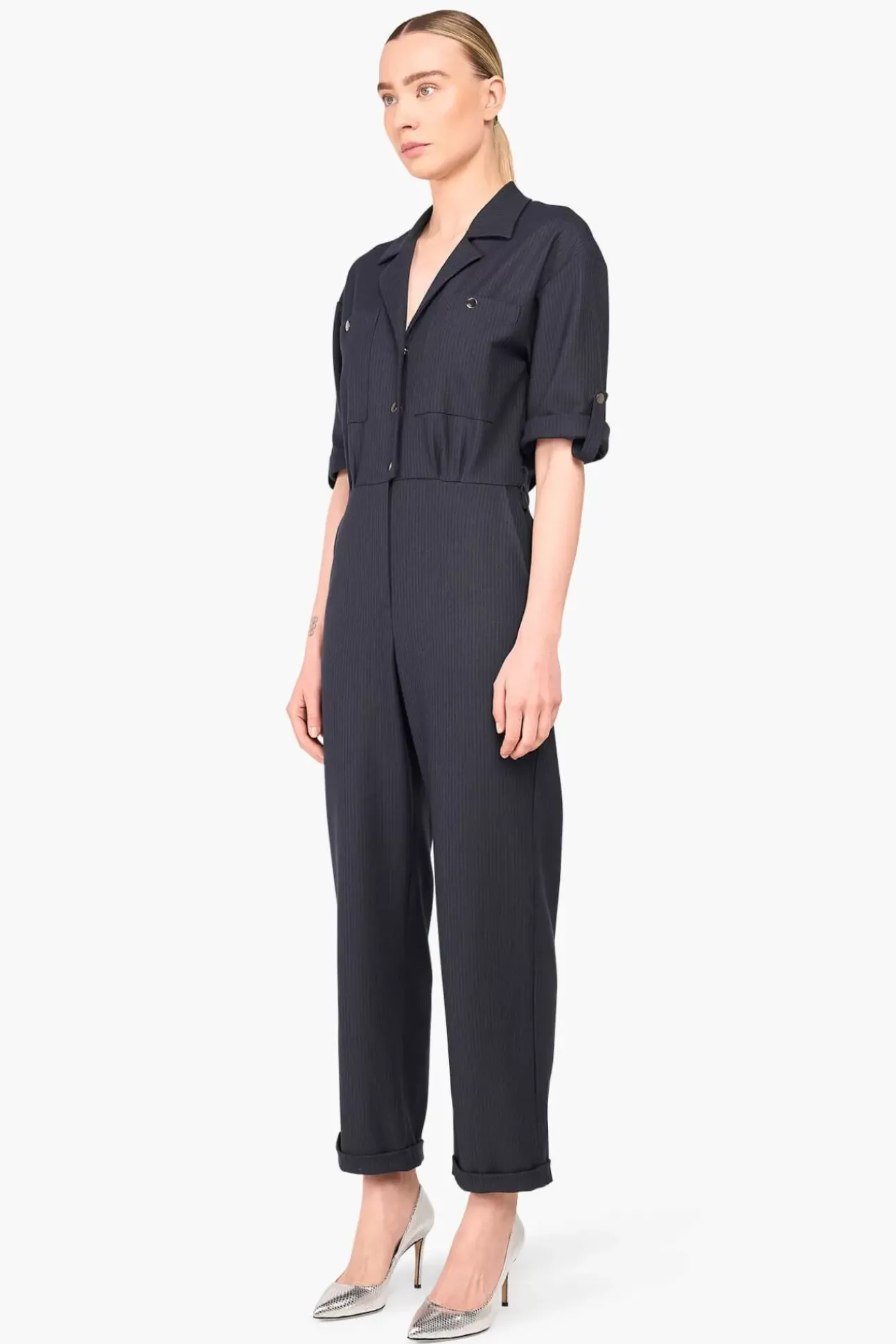 JANICE Jurken^Jumpsuit Dames Stretch London Blauw