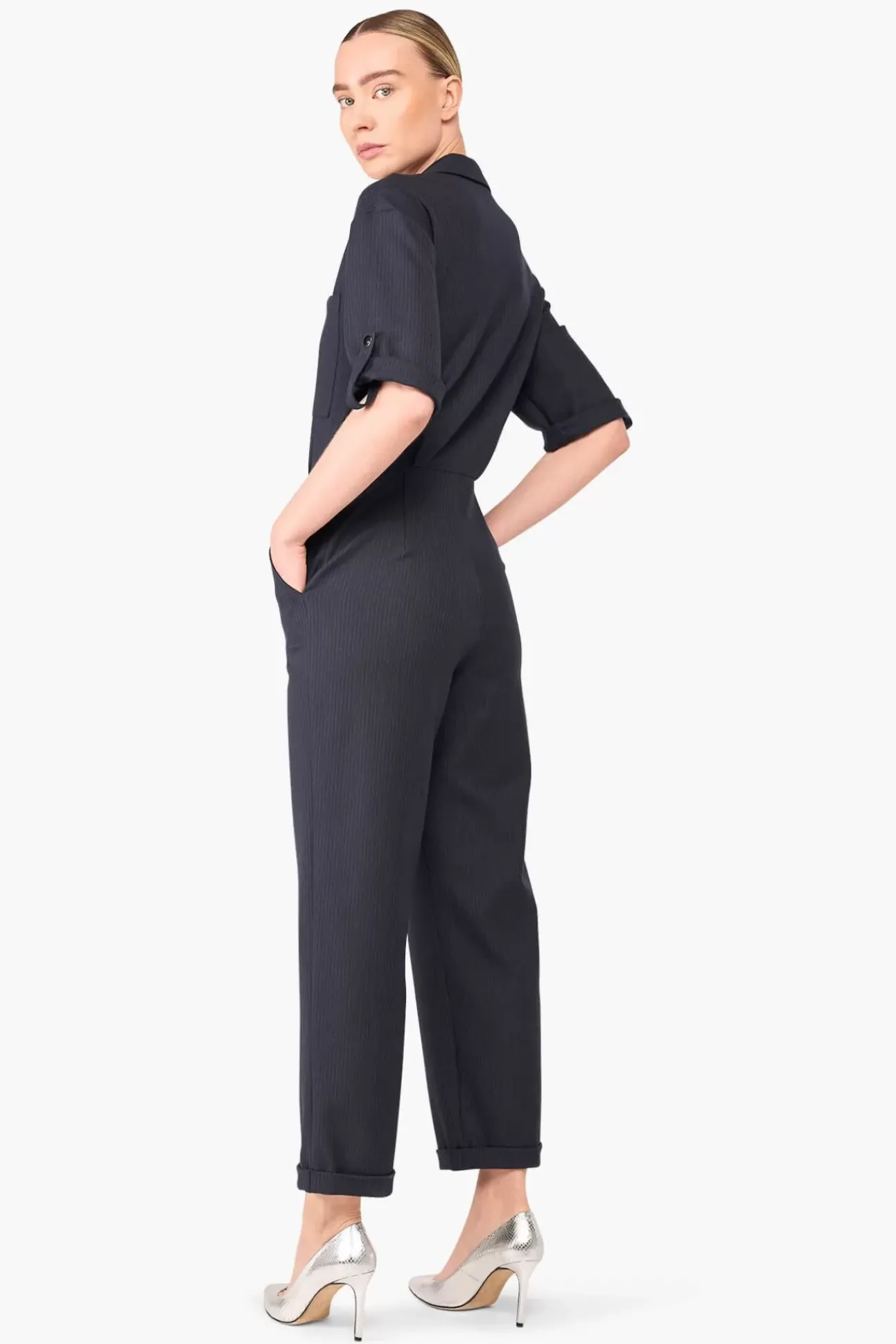 JANICE Jurken^Jumpsuit Dames Stretch London Blauw