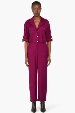 JANICE Jurken^Jumpsuit Dames Stretch London Burgundy