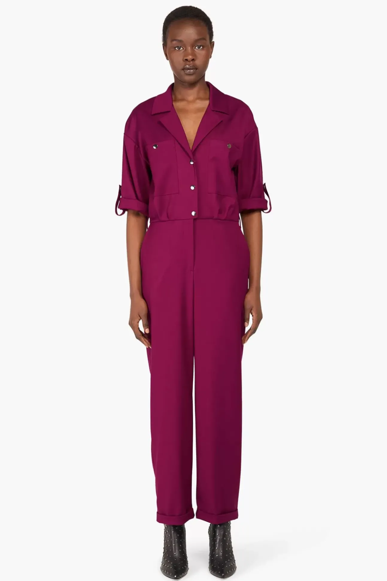 JANICE Jurken^Jumpsuit Dames Stretch London Burgundy