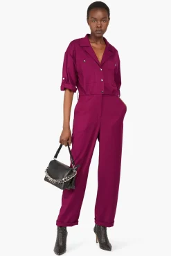 JANICE Jurken^Jumpsuit Dames Stretch London Burgundy