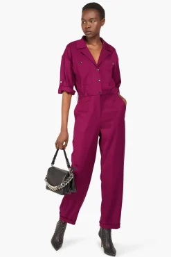 JANICE Jurken^Jumpsuit Dames Stretch London Burgundy