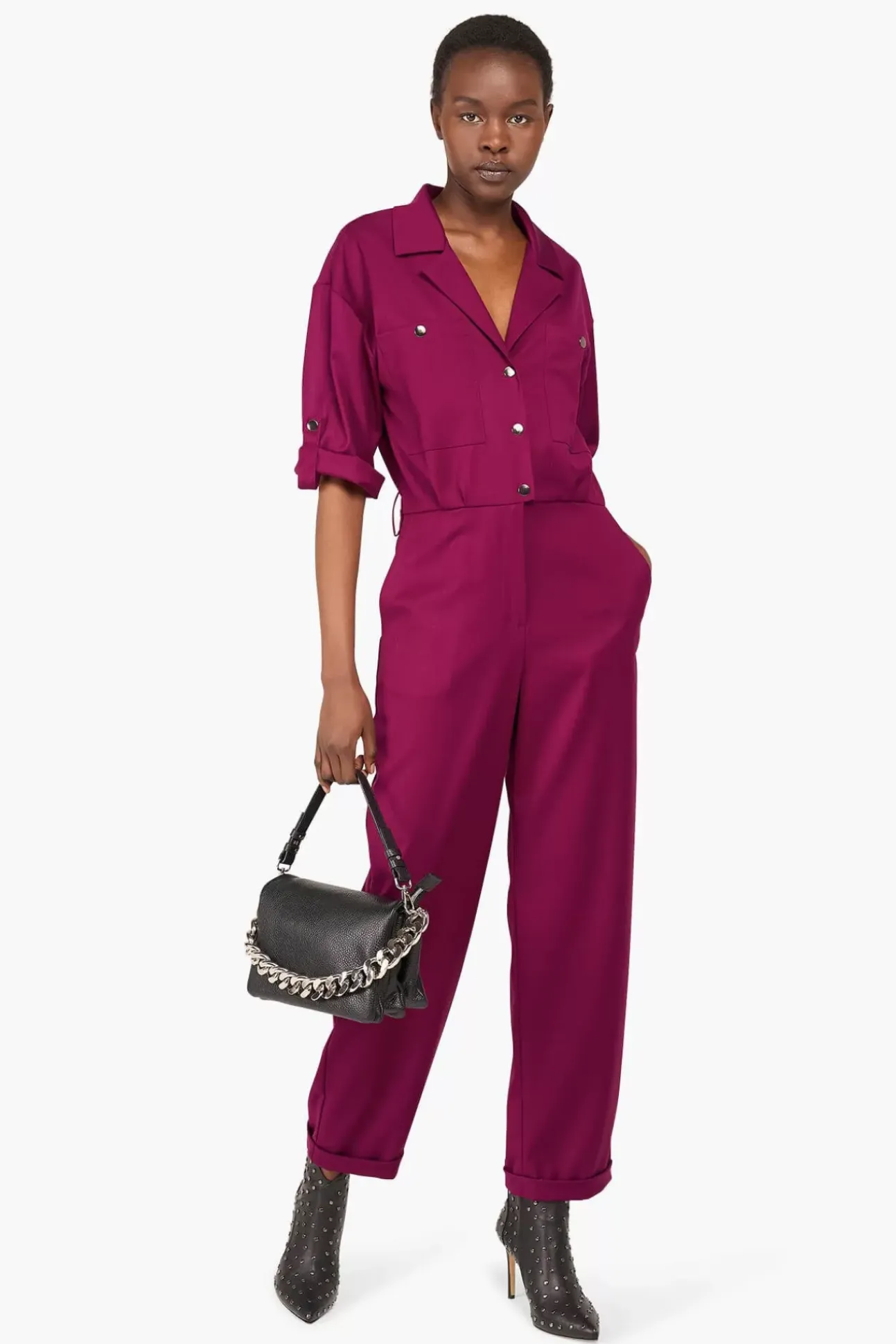 JANICE Jurken^Jumpsuit Dames Stretch London Burgundy