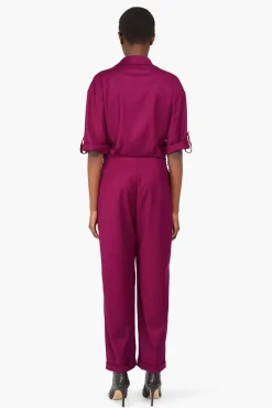 JANICE Jurken^Jumpsuit Dames Stretch London Burgundy