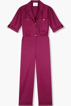 JANICE Jurken^Jumpsuit Dames Stretch London Burgundy