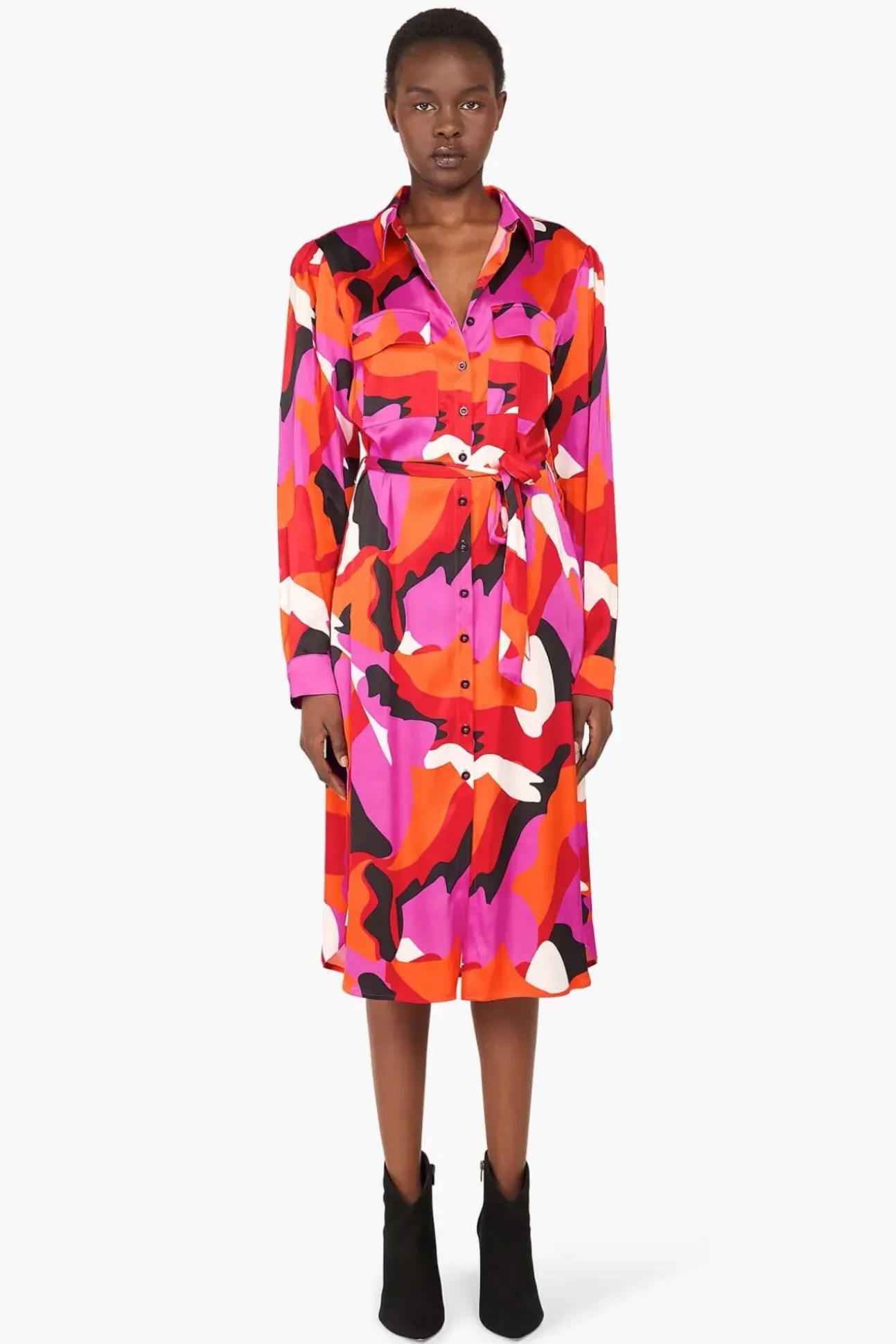 JANICE Jurken^Jurk Print Lange Mouwen George Multi