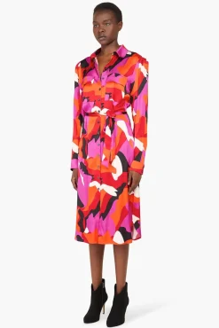JANICE Jurken^Jurk Print Lange Mouwen George Multi
