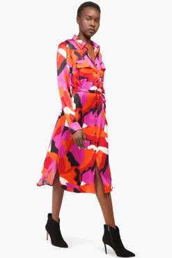 JANICE Jurken^Jurk Print Lange Mouwen George Multi
