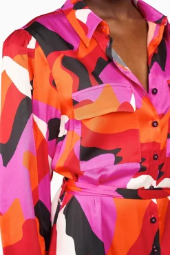 JANICE Jurken^Jurk Print Lange Mouwen George Multi