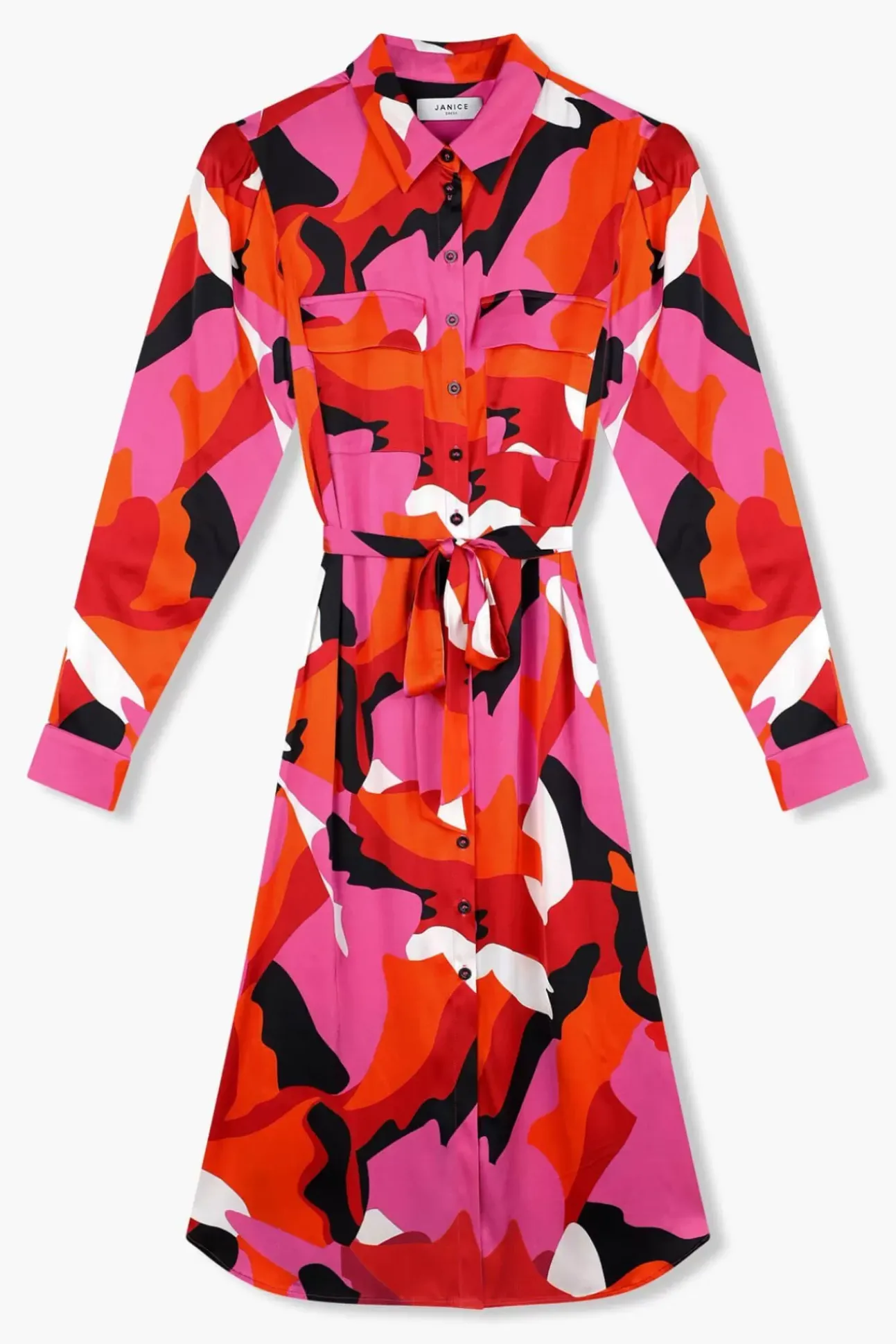 JANICE Jurken^Jurk Print Lange Mouwen George Multi