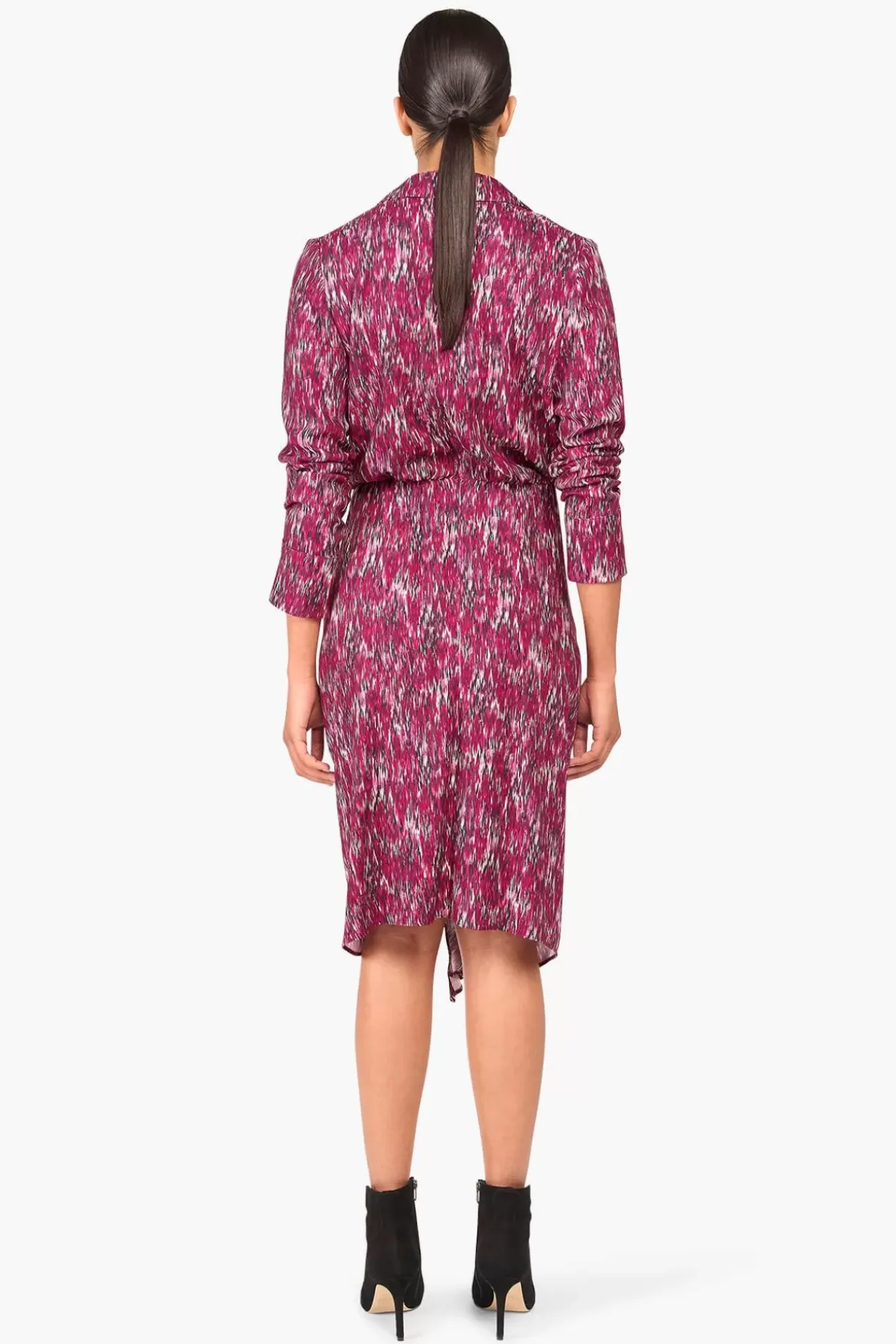 JANICE Jurken^Jurk Print Lange Mouw Jesse Burgundy