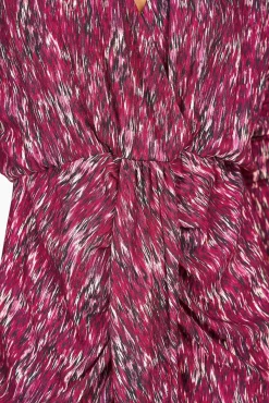 JANICE Jurken^Jurk Print Lange Mouw Jesse Burgundy