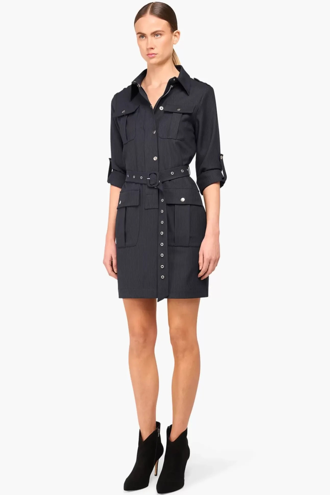 JANICE Jurken^Jurk Riem Chicago Blauw