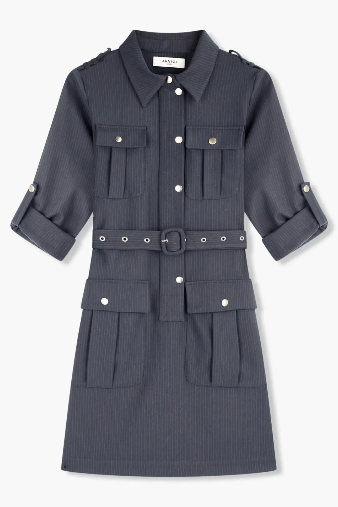 JANICE Jurken^Jurk Riem Chicago Blauw