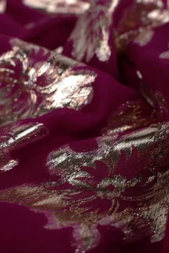 JANICE Jurken^Jurk Viscose Lurex Jimmy Burgundy