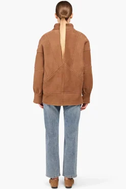JANICE Leer^Lammy Coat Dames Seth Bruin