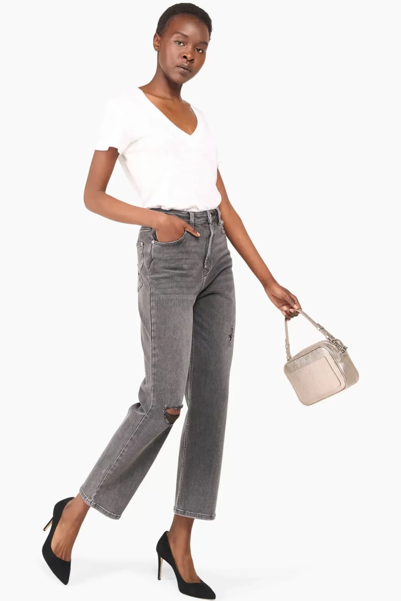 JANICE Tassen^Leren Crossbody Dames Bruce Gun Metal