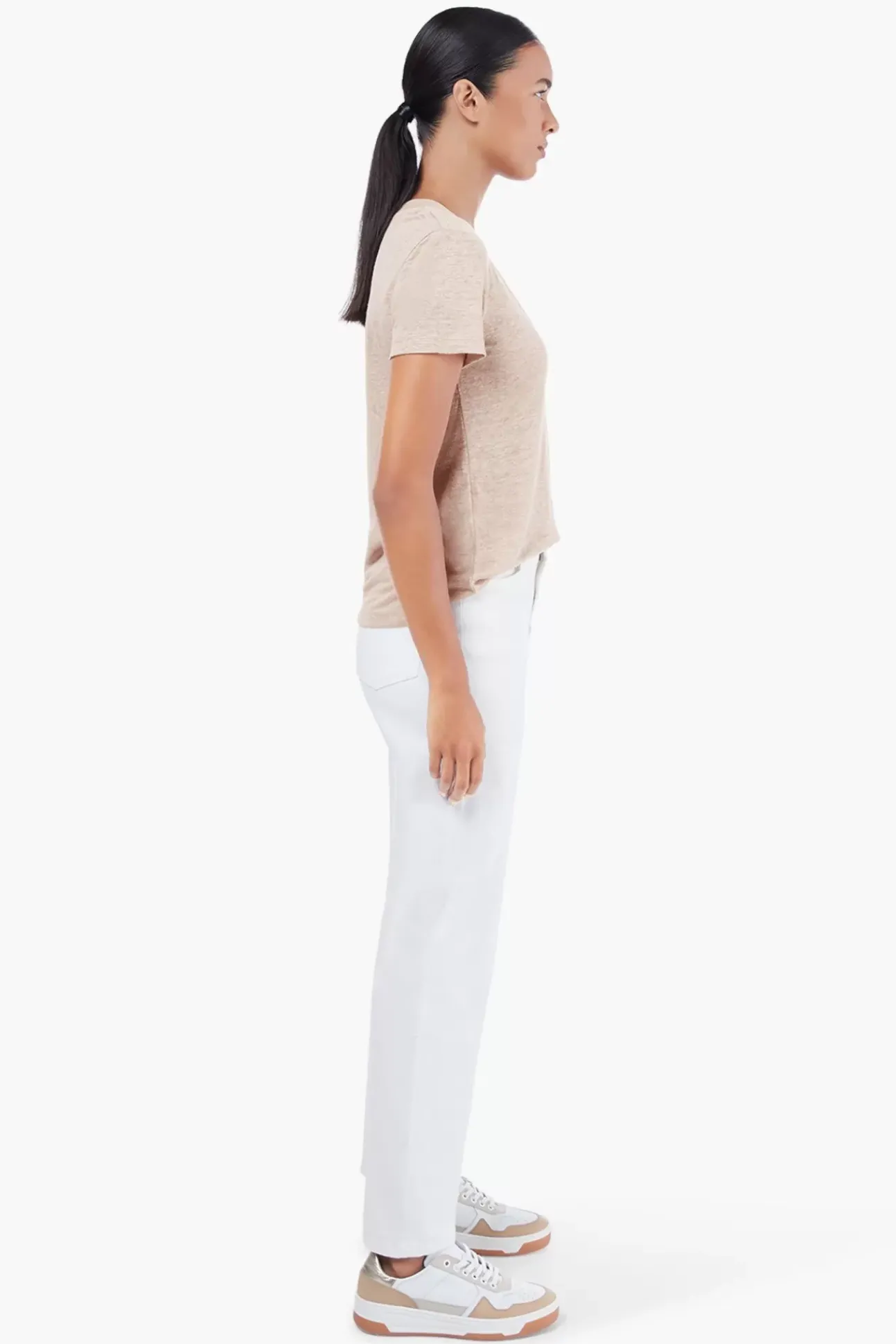 JANICE T-Shirts^Linnen T-Shirt Dames Lee Beige