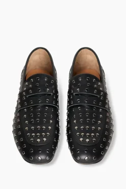 JANICE Loafers^Loafer Dames Leer Studs Burt Zwart