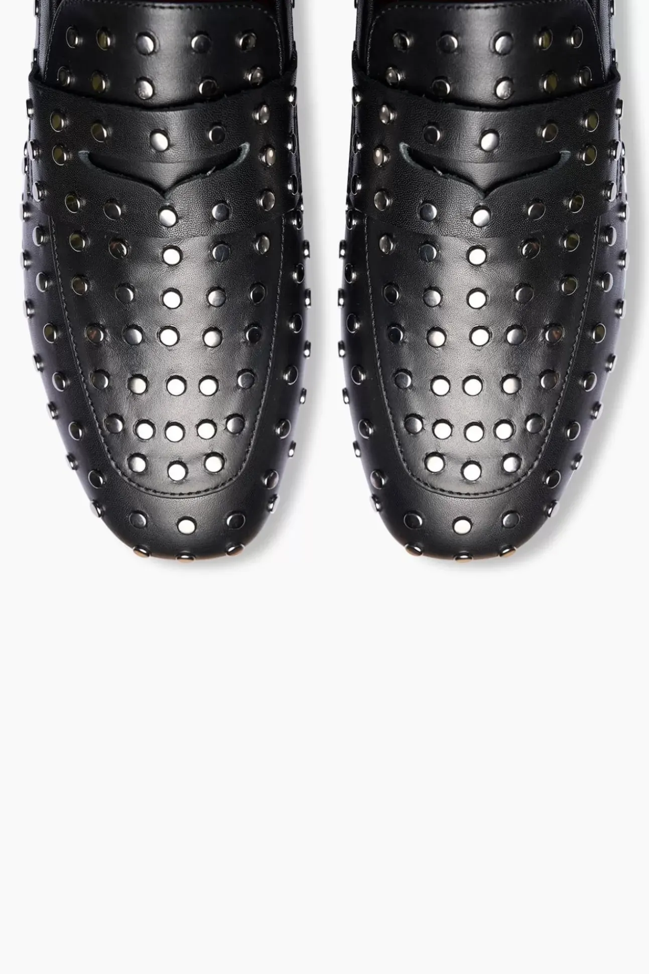 JANICE Loafers^Loafer Dames Leer Studs Burt Zwart