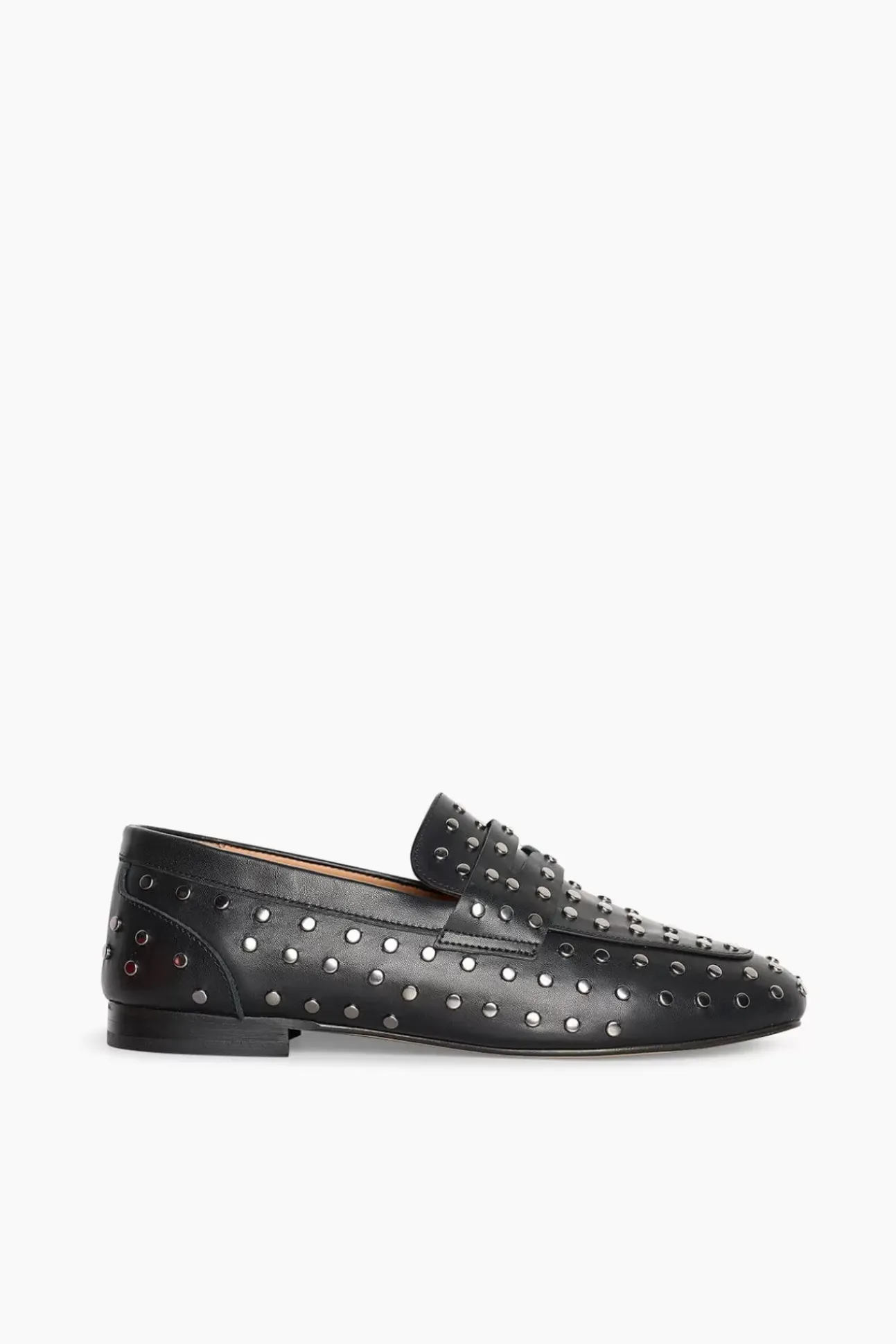 JANICE Loafers^Loafer Dames Leer Studs Burt Zwart