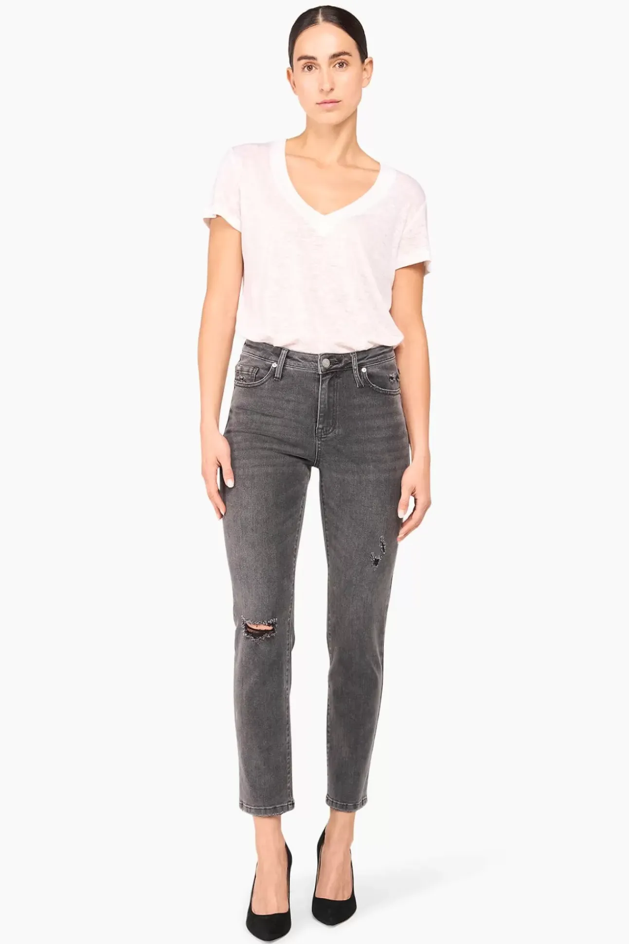 JANICE Denim^Mom Jeans Cooper Destroyed Grijs 811