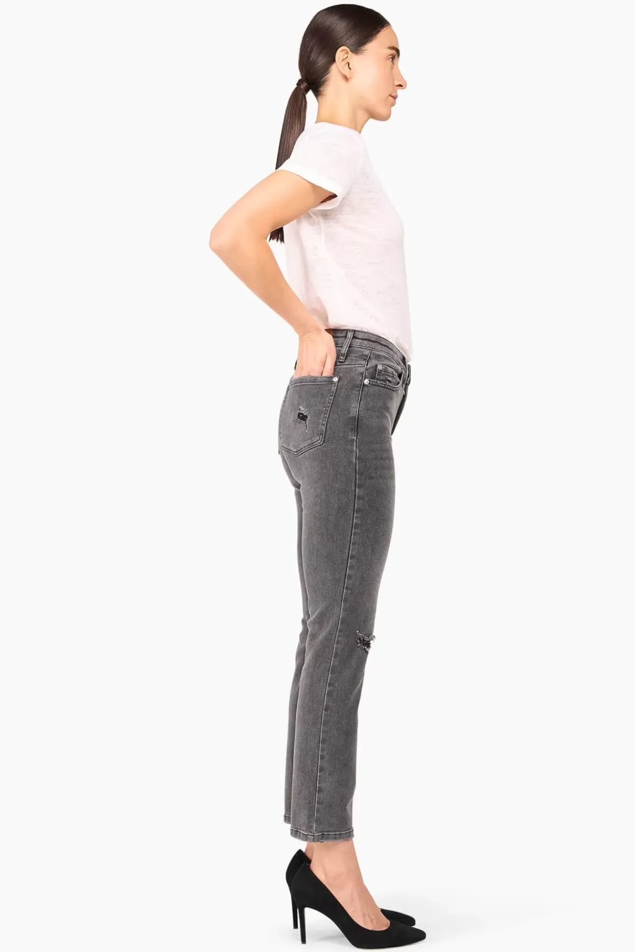JANICE Denim^Mom Jeans Cooper Destroyed Grijs 811