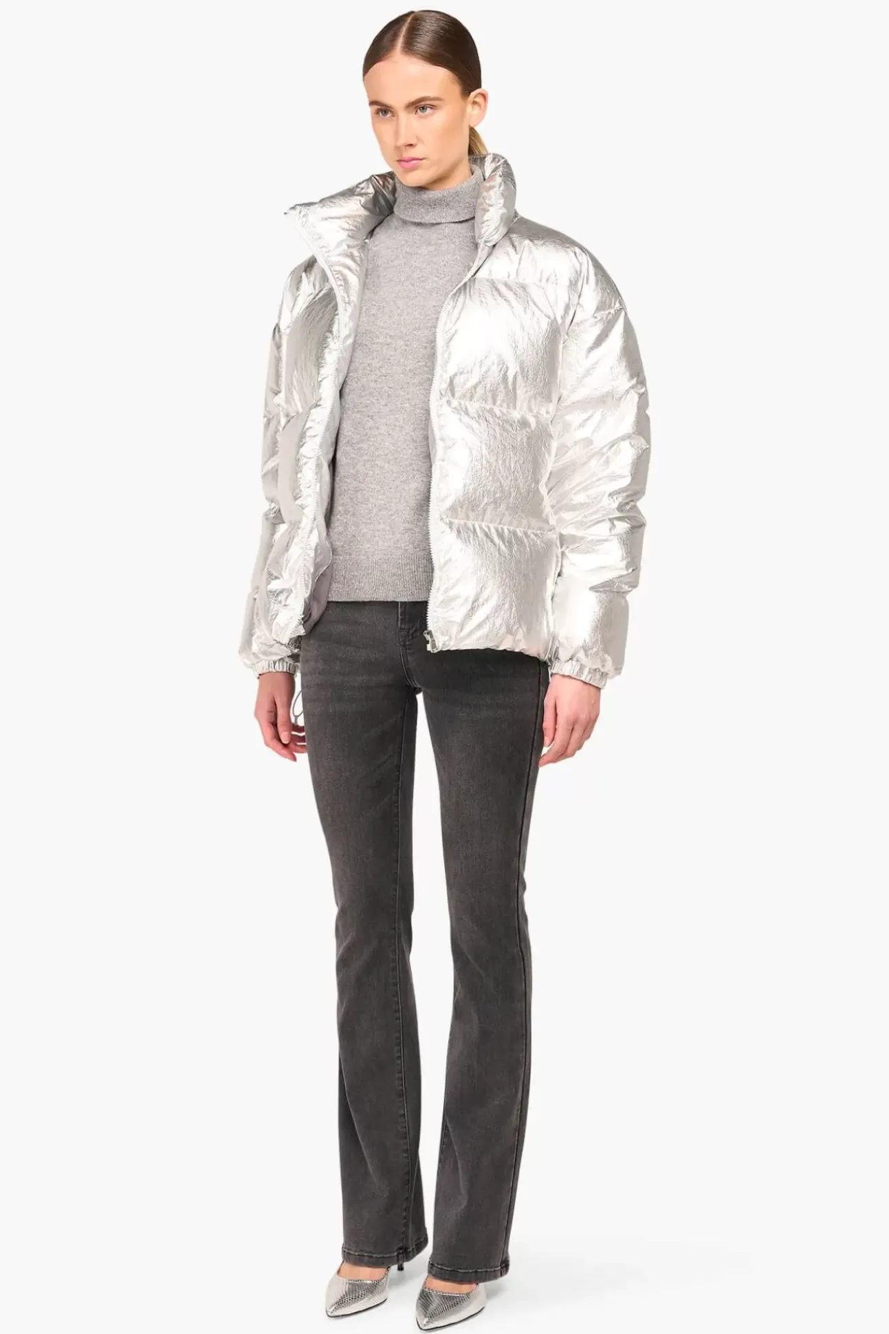 JANICE Jassen^Puffer Jas Dames Jax Silver