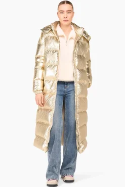 JANICE Jassen^Puffer Jas Dames Lang Derrick Gold