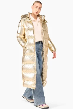 JANICE Jassen^Puffer Jas Dames Lang Derrick Gold