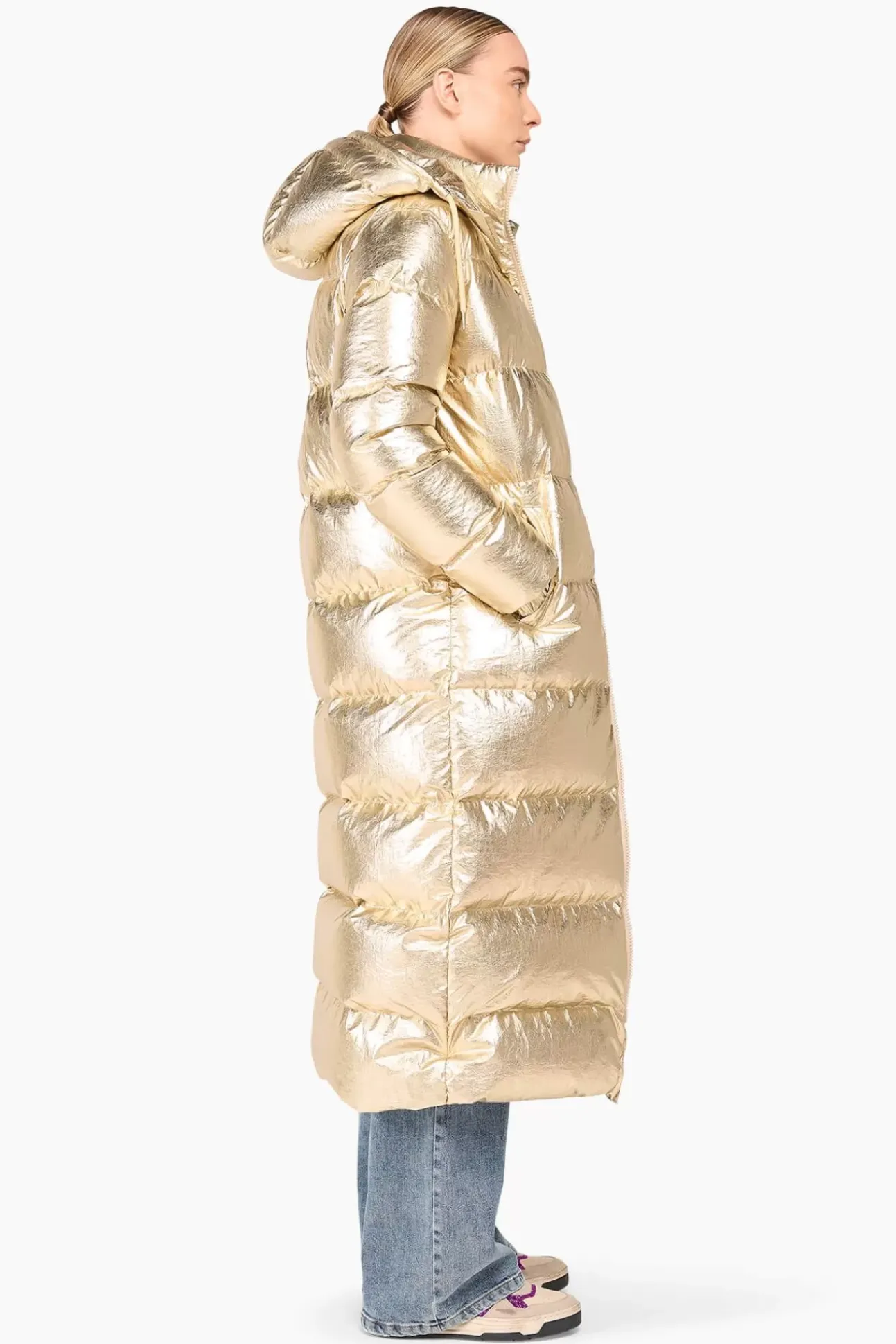 JANICE Jassen^Puffer Jas Dames Lang Derrick Gold