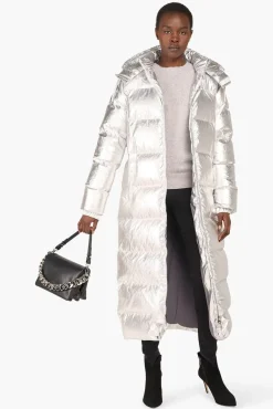JANICE Jassen^Puffer Jas Dames Lang Derrick Silver