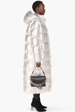 JANICE Jassen^Puffer Jas Dames Lang Derrick Silver