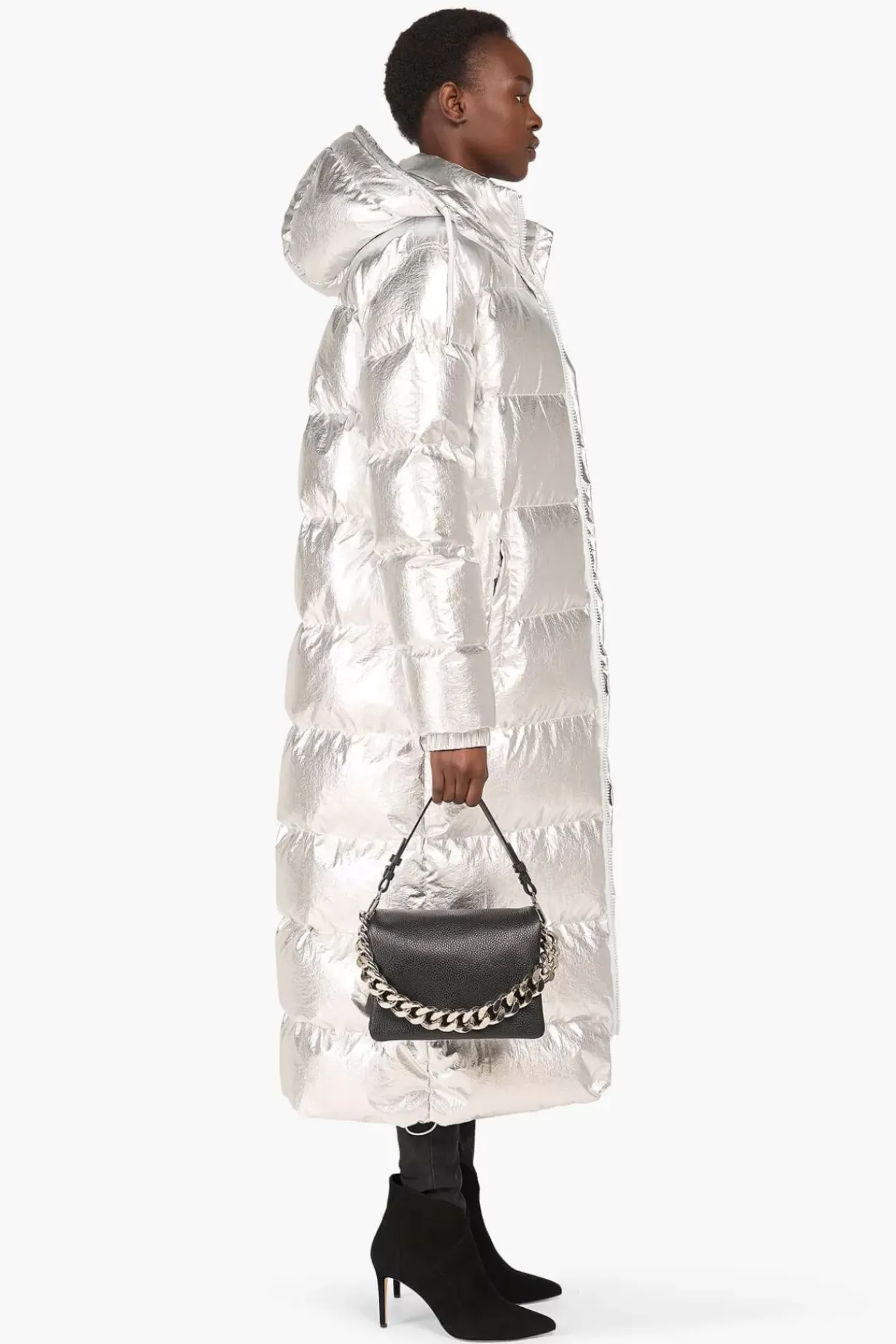 JANICE Jassen^Puffer Jas Dames Lang Derrick Silver