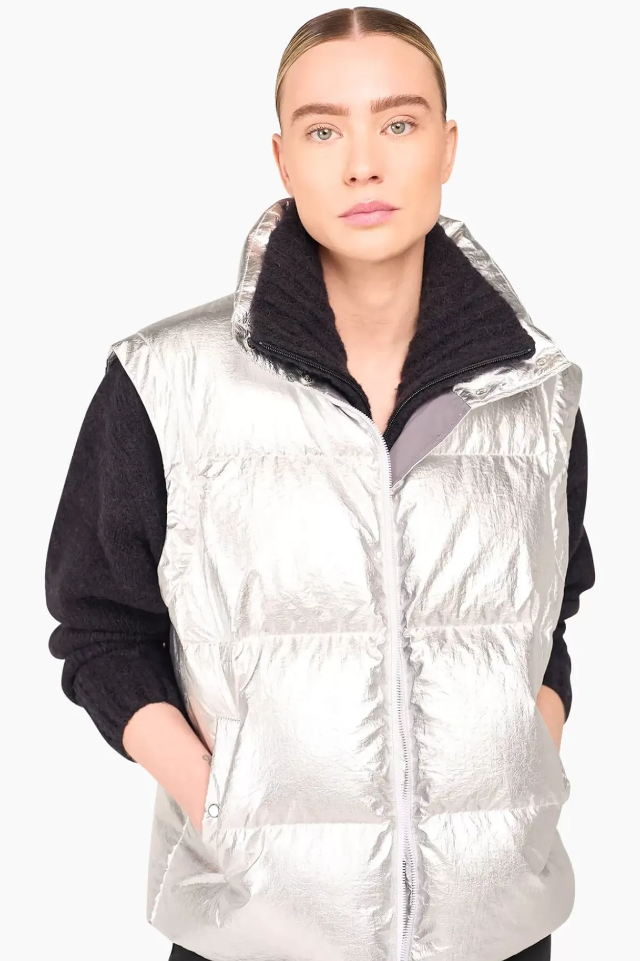 JANICE Jassen^Puffer Vest Dames Byron Silver