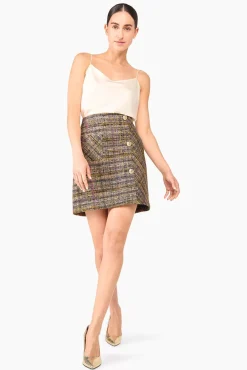 JANICE Rokken^Rok Tweed Lurex Dwight Groen