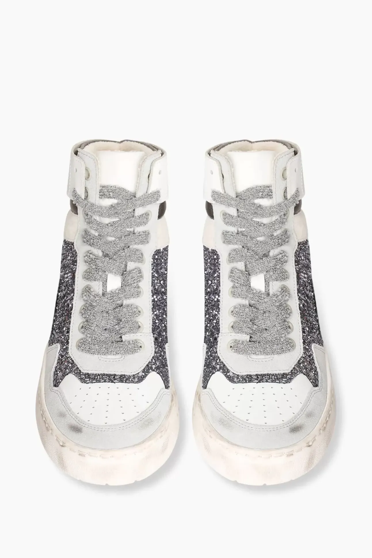 JANICE Sneakers^Sneakers Dames Duncan Hightop Gun Metal Glitters
