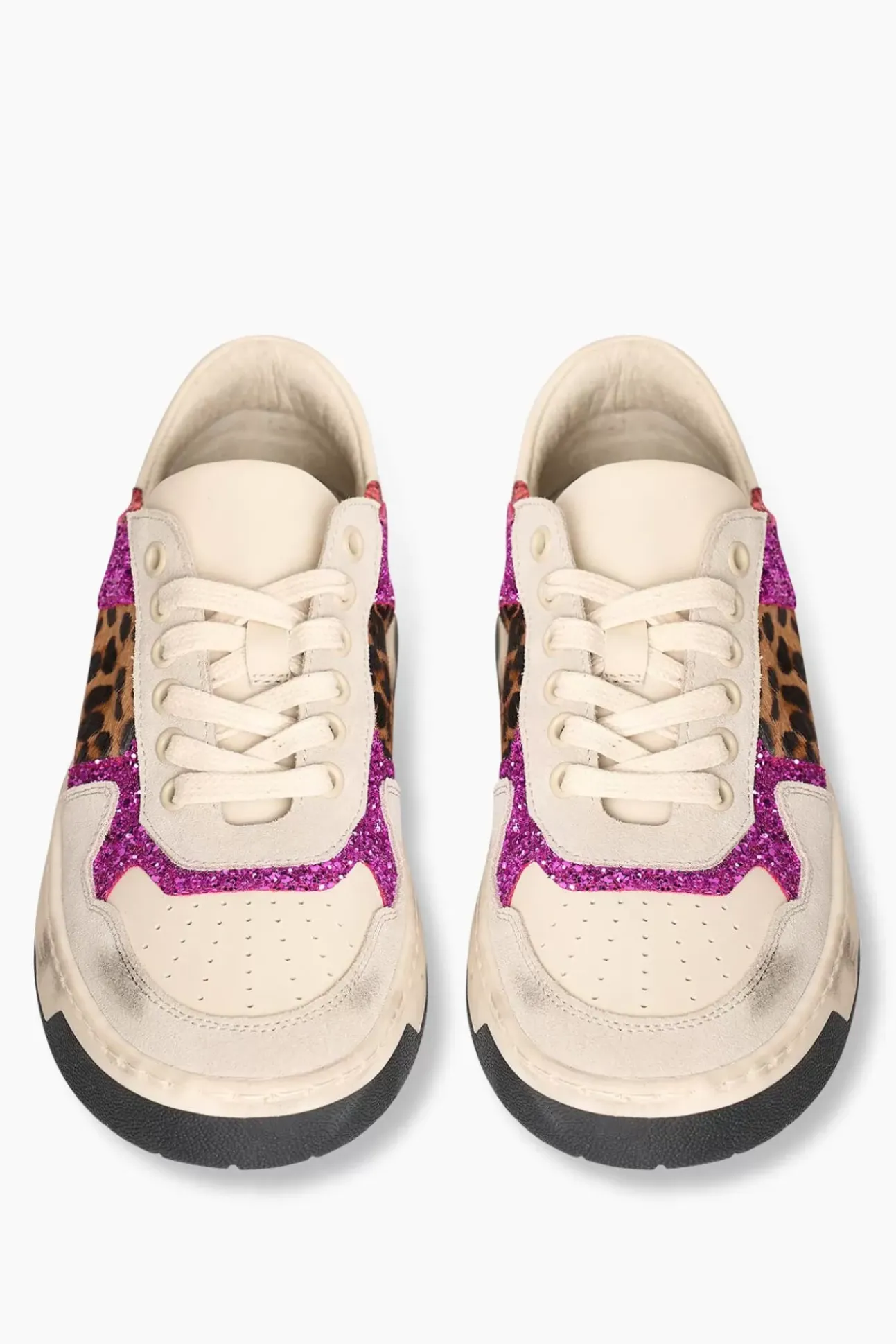 JANICE Sneakers^Sneakers Dames Duncan Multi Leopard Glitters