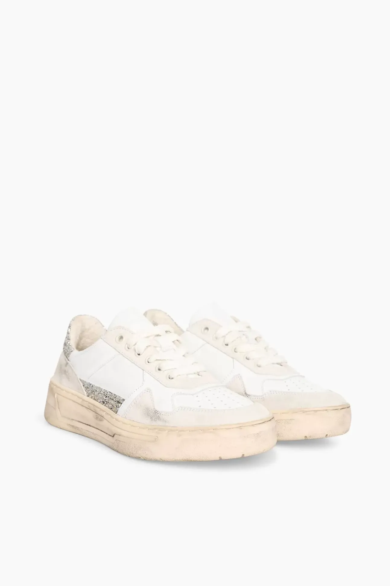 JANICE Sneakers^Sneakers Dames Duncan White Silver Glitters