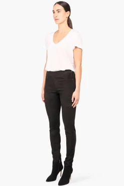 JANICE Leer^Suede Broek Dames Douglas Zwart
