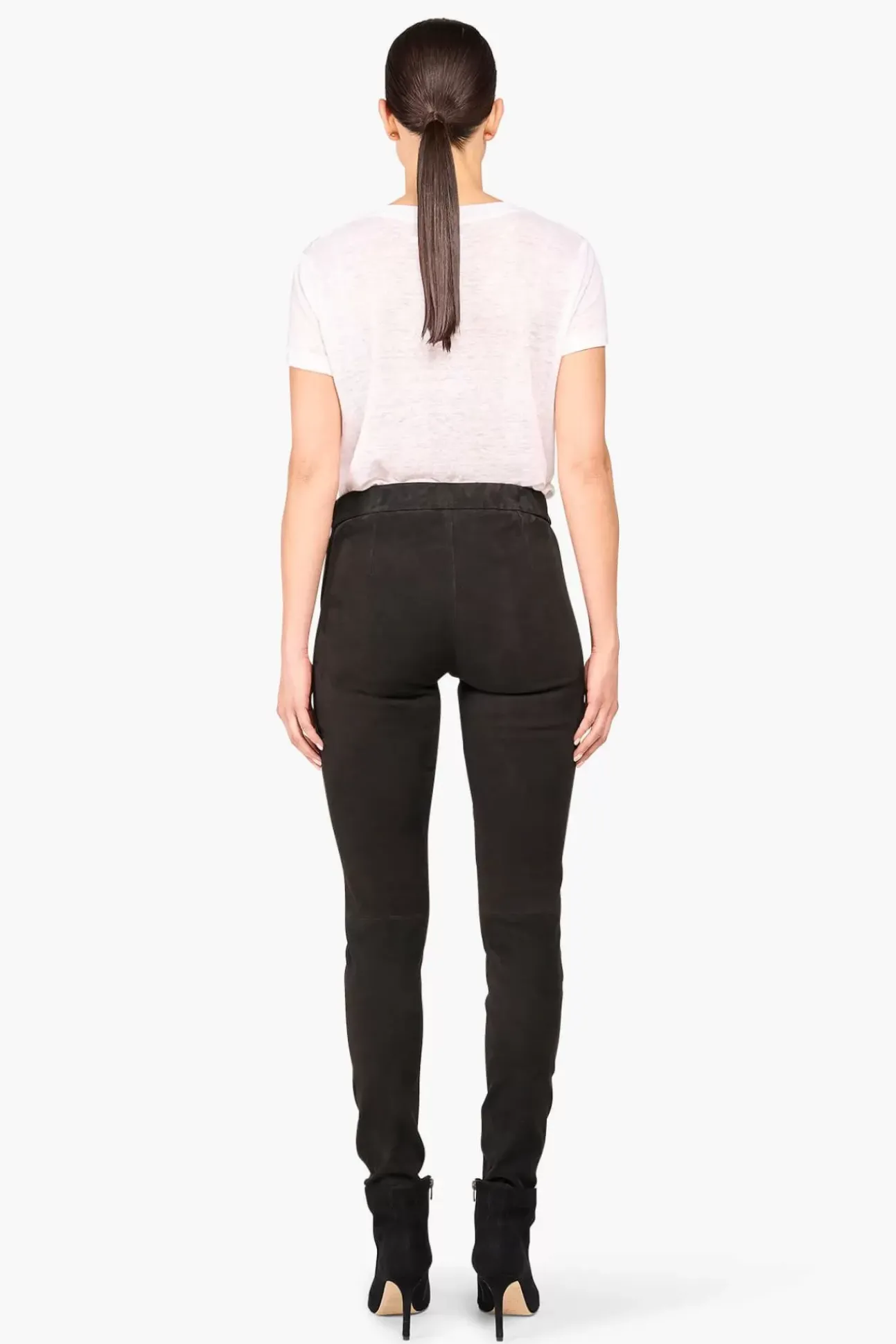 JANICE Leer^Suede Broek Dames Douglas Zwart