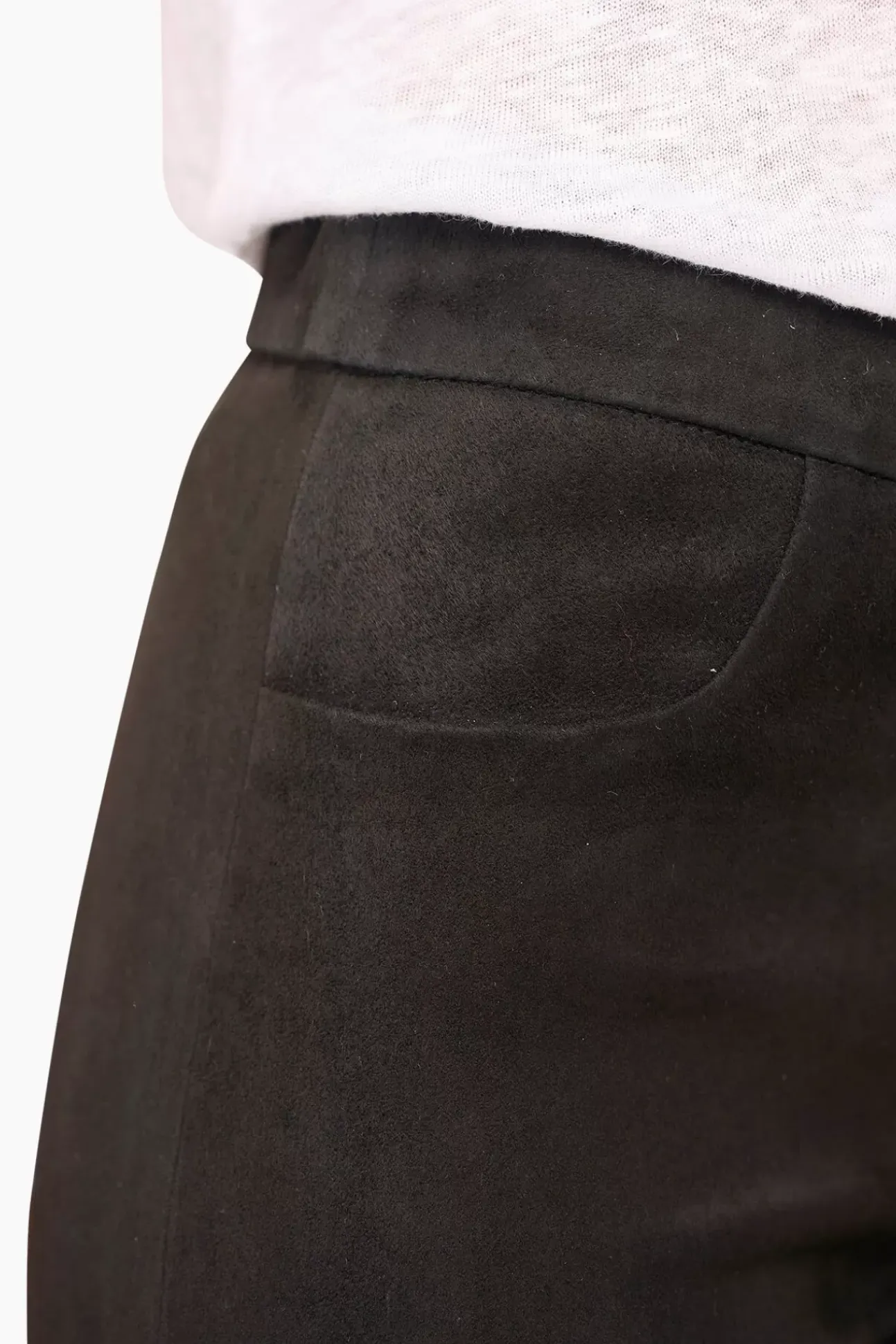 JANICE Leer^Suede Broek Dames Douglas Zwart