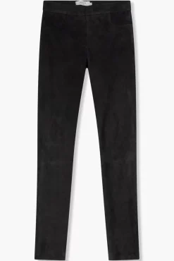 JANICE Leer^Suede Broek Dames Douglas Zwart